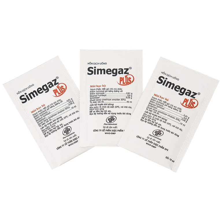 Hỗn dịch uống Simegaz Plus OPV vị bạc hà, điều trị viêm loét dạ dày , tăng acid dạ dày (20 gói x 10ml)