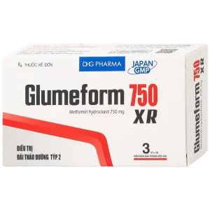 Thuốc Glumeform 750 XR DHG điều trị đái tháo đường típ 2 (3 vỉ x 10 viên)