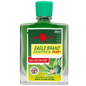 Dầu khuynh diệp con ó Eagle Brand Eucalyptus Oil Plus+ 25ml chống muỗi 8 tiếng, điều trị cảm cúm
