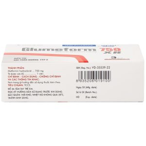 Thuốc Glumeform 750 XR DHG điều trị đái tháo đường típ 2 (3 vỉ x 10 viên)