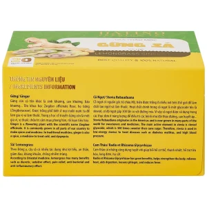 Trà thảo mộc gừng sả Datino Premium Tea hỗ trợ giảm nghẹt mũi, sổ mũi, buồn nôn (20 túi x 2g)