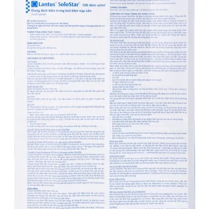 Bút tiêm Lantus SoloStar 100 Units/ml điều trị đái tháo đường (5 cây x 3ml)