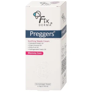 Kem Preggers Soothing Nipple Cream Fixderma hỗ trợ dưỡng ẩm, phục hồi, làm dịu núm vú bị khô (20g)