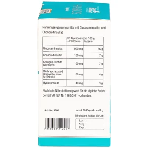 Viên uống Habos Kapseln Sanct Bernhard tăng tiết dịch nhờn cho khớp, hỗ trợ tái tạo mô sụn khớp (60 viên)