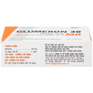 Thuốc Glumeron 30 MR DHG điều trị bệnh đái tháo đường típ 2 (5 vỉ x 20 viên)