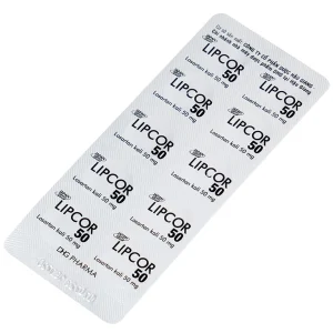 Viên nén Lipcor 50 DHG Pharma điều trị tăng huyết áp (3 vỉ x 10 viên)