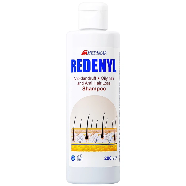 Dầu gội Redenyl Medimar dùng để trị gàu, viêm da tiết bã nhờn, ngăn ngừa rụng tóc (200ml)