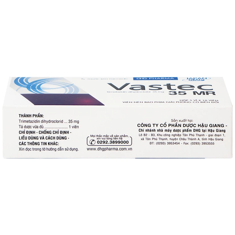 Thuốc Vastec 35 MR DHG điều trị đau thắt ngực ổn định (5 vỉ x 10 viên)