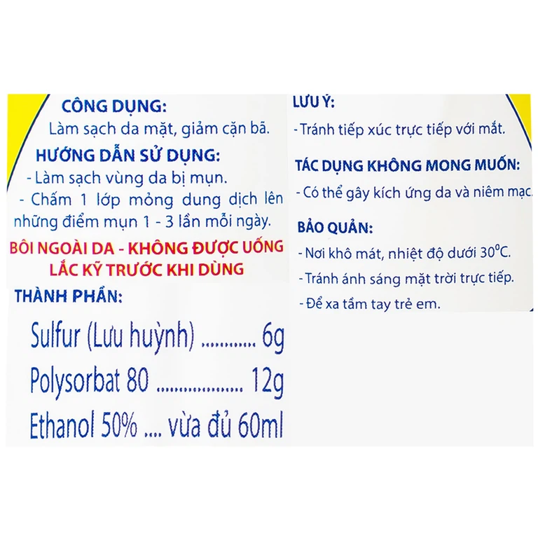 Dung dịch chăm sóc da mặt Navico làm sạch da mặt, giảm cặn bã (60ml)