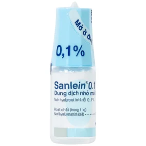 Thuốc nhỏ mắt Sanlein 0.1% Santen hỗ trợ điều trị rối loạn biểu mô kết giác mạc (5ml)