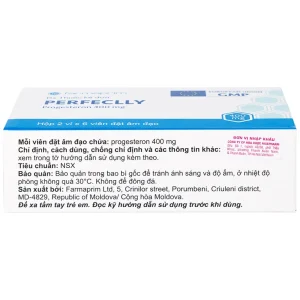 Viên đặt âm đạo Perfeclly 400mg Farmaprim điều trị hội chứng tiền kinh nguyệt (2 vỉ x 6 viên)