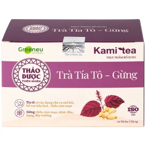 Trà Tía Tô – Gừng Kami Tea hỗ trợ tiêu hoá, chữa cảm mạo, nhức đầu, bụng dầy trướng (20 túi)