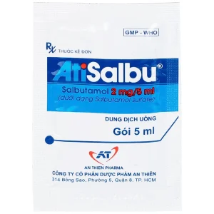 Dung dịch uống Atisalbu 5ml An Thiên điều trị co thắt phế quản do hen, viêm phế quản mãn tính (30 gói)