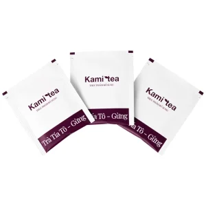 Trà Tía Tô – Gừng Kami Tea hỗ trợ tiêu hoá, chữa cảm mạo, nhức đầu, bụng dầy trướng (20 túi)