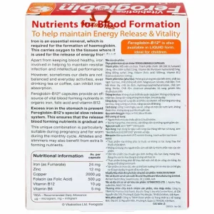 Viên uống Feroglobin B12 Vitabiotics hỗ trợ tăng khả năng tạo máu, tăng cường sức khỏe (30 viên)