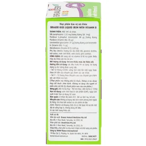 Siro Brauer Kids Liquid Iron With Vitamin B bổ sung sắt và vitamin hỗ trợ giảm thiếu máu (200ml)