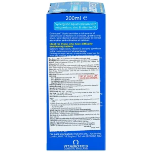 Dung dịch Osteocare Liquid Vitabiotics bổ sung canxi, magiê, vitamin D, kẽm giúp xương chắc khỏe (200ml)