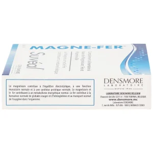 Thực phẩm bảo vệ sức khỏe Magne-Fer Suvéal Densmore bổ sung magie, vitamin B6 và sắt cho cơ thể (2 vỉ x 15 viên x 37g)