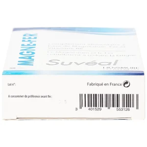 Thực phẩm bảo vệ sức khỏe Magne-Fer Suvéal Densmore bổ sung magie, vitamin B6 và sắt cho cơ thể (2 vỉ x 15 viên x 37g)