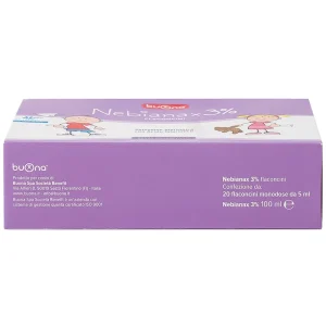 Dung dịch muối ưu trương nhỏ mũi Buona Nebianax 3% làm loãng dịch nhầy ở mũi (20 ống)