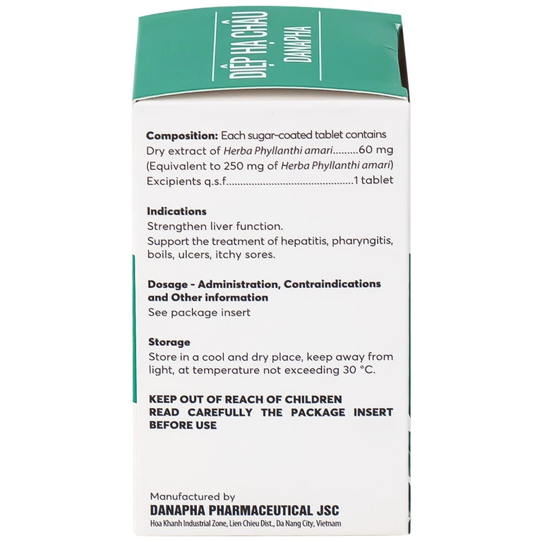 Thuốc Diệp Hạ Châu Danapha tăng cường chức năng gan (90 viên)