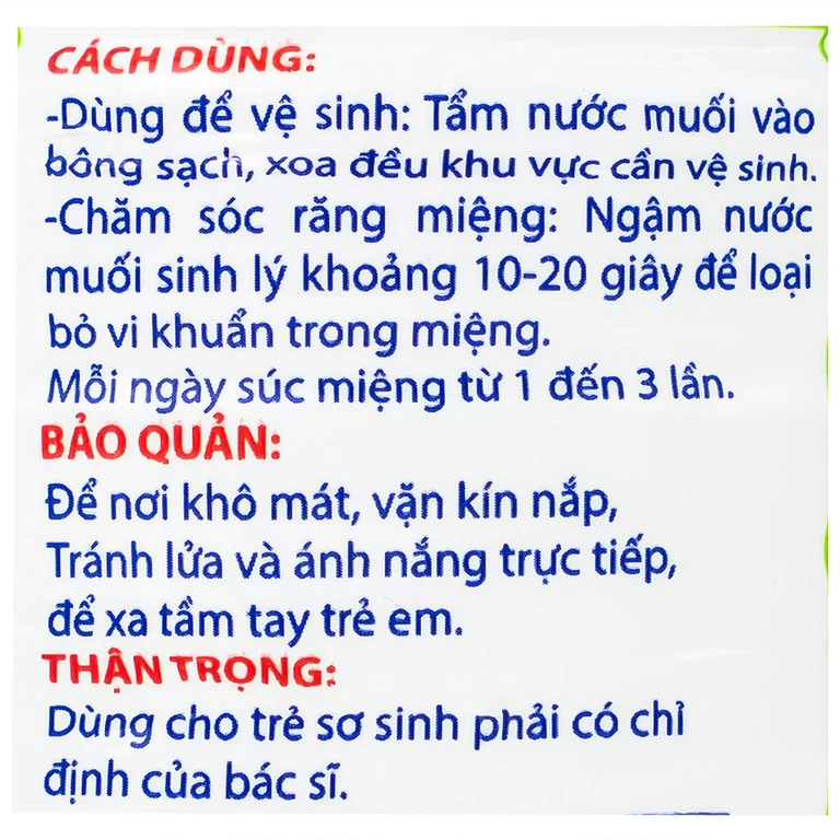 Nước muối Natri Clorid 0.9% Ngân Hà phòng ngừa nhiễm khuẩn da, răng miệng (500ml)