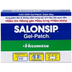 Cao dán Salonsip Gel - Patch Hisamitsu giảm đau, kháng viêm do mỏi cơ, đau cơ (8 gói x 3 miếng)