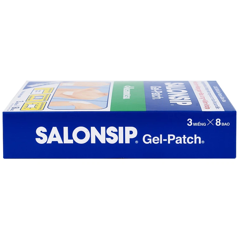 Cao dán Salonsip Gel - Patch Hisamitsu giảm đau, kháng viêm do mỏi cơ, đau cơ (8 gói x 3 miếng)