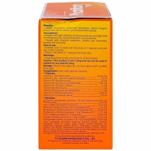 Viên uống Phariton TVPharma hỗ trỡ tăng cường sức khỏe, nâng cao sức đề kháng (12 vỉ x 5 viên)