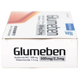 Thuốc Glumeben 500mg/2,5mg DHG điều trị đái tháo đường típ 2 (3 vỉ x 10 viên)