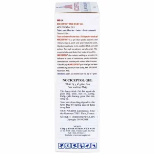 Gel bôi ngoài da Nociceptol Gel giảm đau, nhức, mỏi cơ, xương, khớp, chấn thương, giảm bầm tím, sưng nề (60ml)