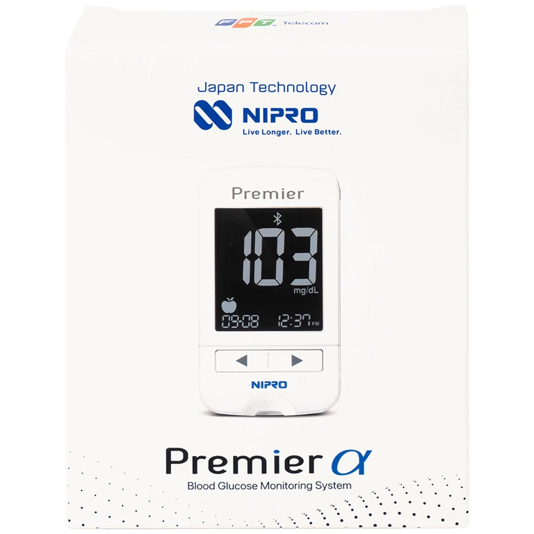 Máy đo đường huyết Nipro Premier Alpha giúp đo đường huyết một cách an toàn, nhanh chóng, chính xác