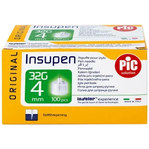 Đầu kim tiêm tiểu đường PIC Insupen Original dùng để gắn vào đầu bút tiêm insulin (100 Cái)