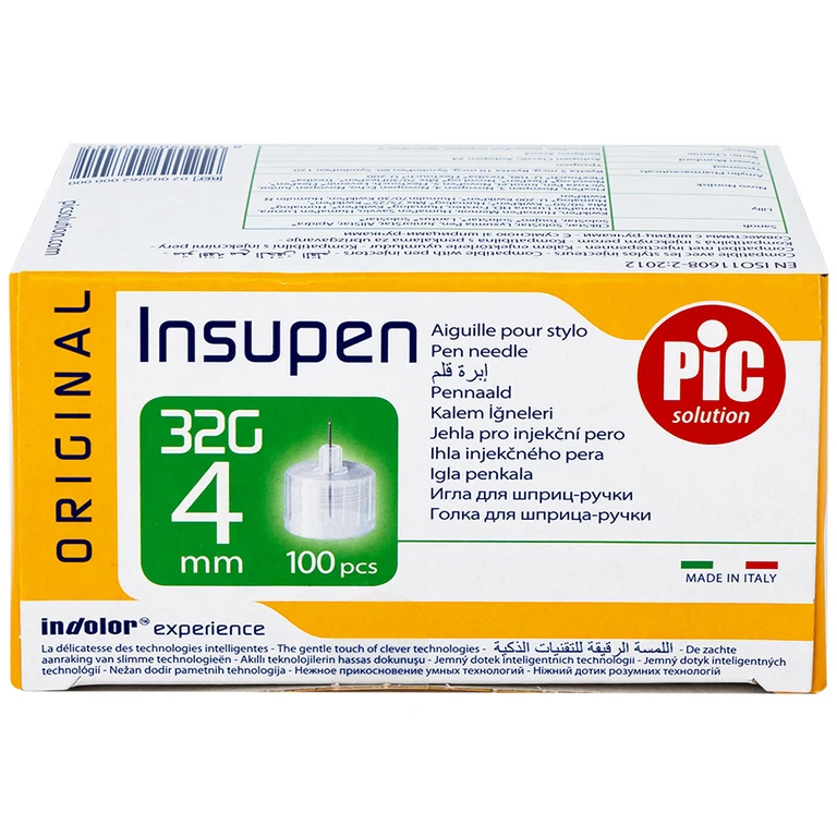 Đầu kim tiêm tiểu đường PIC Insupen Original dùng để gắn vào đầu bút tiêm insulin (100 Cái)
