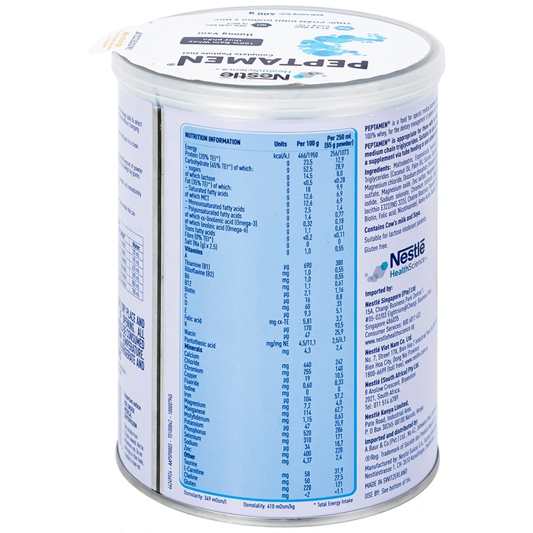 Sữa Peptamen Nestlé cải thiện việc hấp thu đạm, không gây tiêu chảy (400g)