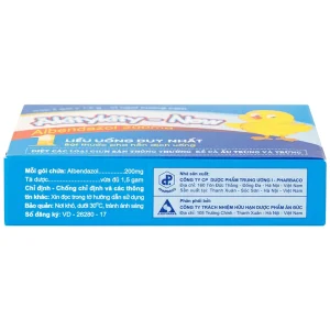 Hỗn dịch uống Akitykity-New 200mg Pharbaco vị ngọt hương cam diệt các loại giun sán, ấu trùng và trứng (2 gói x 1.5g)