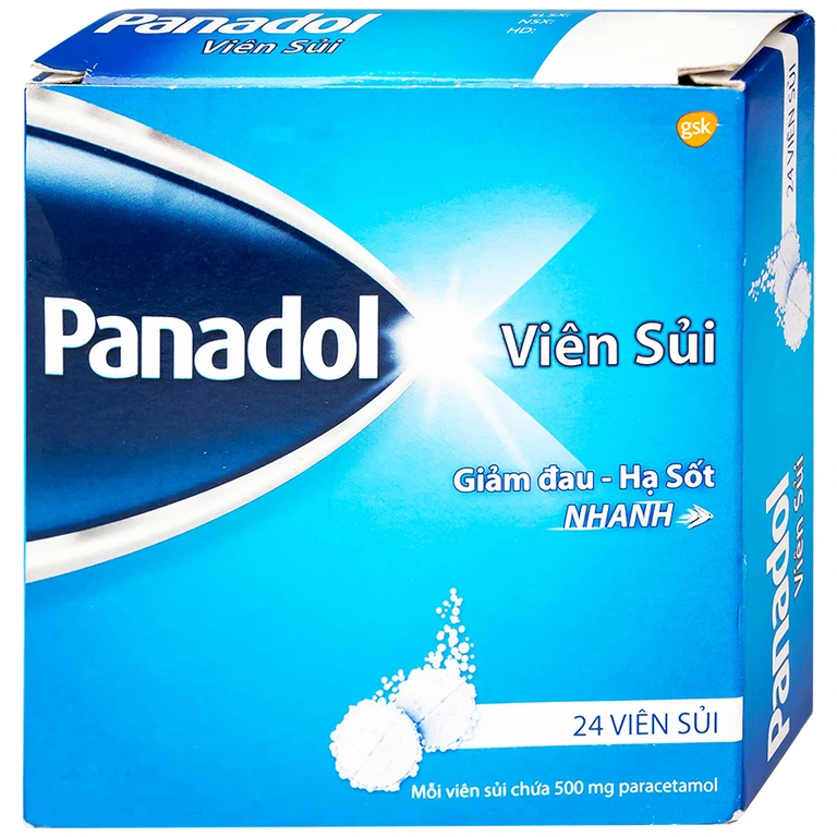 Viên sủi Panadol GSK giảm đau nhẹ và hạ sốt (6 vỉ x 4 viên)