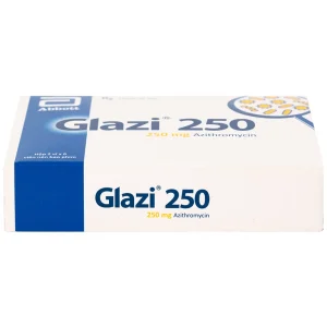 Thuốc Glazi 250 Abbott điều trị viêm xoang cấp, viêm tai giữa cấp, viêm họng, viêm amidan (2 vỉ x 6 viên)