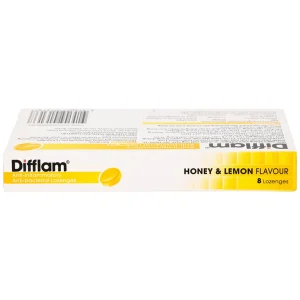 Viên ngậm kháng viêm Difflam vị chanh Unique Pharma hỗ trợ điều trị viêm amidan, đau họng (1 vỉ x 8 viên)