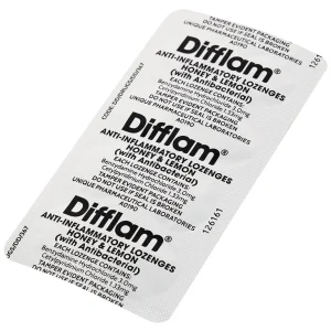 Viên ngậm kháng viêm Difflam vị chanh Unique Pharma hỗ trợ điều trị viêm amidan, đau họng (1 vỉ x 8 viên)