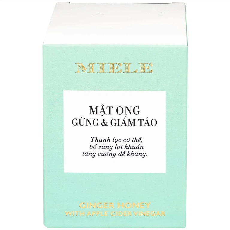 Mật ong gừng và giấm táo Miele 250g hỗ trợ thanh lọc cơ thể, bổ sung lợi khuẩn