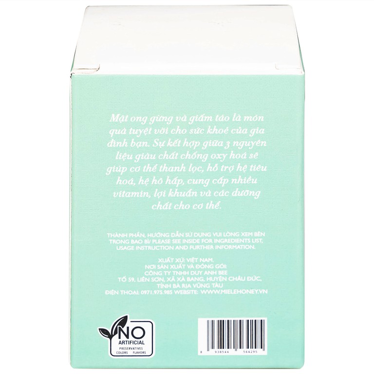 Mật ong gừng và giấm táo Miele 250g hỗ trợ thanh lọc cơ thể, bổ sung lợi khuẩn