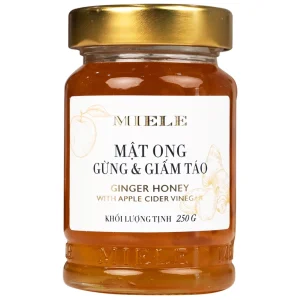 Mật ong gừng và giấm táo Miele 250g hỗ trợ thanh lọc cơ thể, bổ sung lợi khuẩn