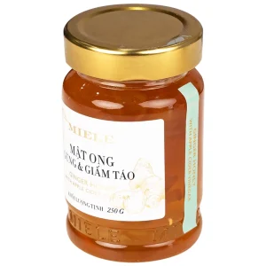 Mật ong gừng và giấm táo Miele 250g hỗ trợ thanh lọc cơ thể, bổ sung lợi khuẩn
