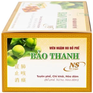 Viên ngậm ho bổ phế Bảo Thanh không đường dùng giảm các chứng ho do cảm lạnh, nhiễm lạnh (20 vỉ x 5 viên)
