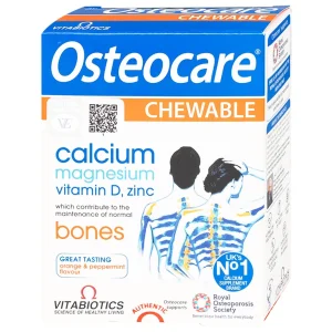 Viên nén nhai Osteocare chewable Vitabiotics hỗ trợ duy trì xương chắc khoẻ (3 vỉ x 10 viên)