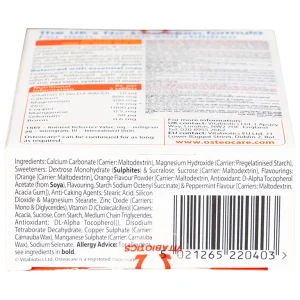 Viên nén nhai Osteocare chewable Vitabiotics hỗ trợ duy trì xương chắc khoẻ (3 vỉ x 10 viên)