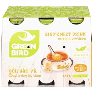 Nước Yến Sào và Đông Trùng Hạ Thảo Greenbird bổ sung dưỡng chất tốt cho sức khỏe (6 chai x 185ml)