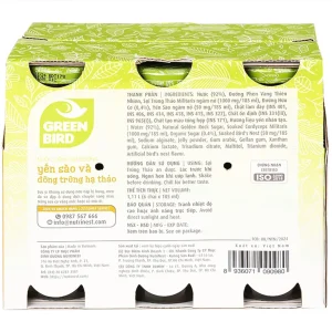 Nước Yến Sào và Đông Trùng Hạ Thảo Greenbird bổ sung dưỡng chất tốt cho sức khỏe (6 chai x 185ml)