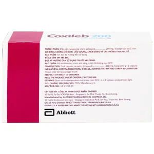 Viên nang cứng Coxileb 200 Glomed điều trị viêm khớp dạng thấp (3 vỉ x 10 viên)